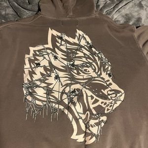 Brown wolves hoodie brown over size LRG